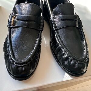 Yves Saint Laurent Glossy Black Leather Loafers